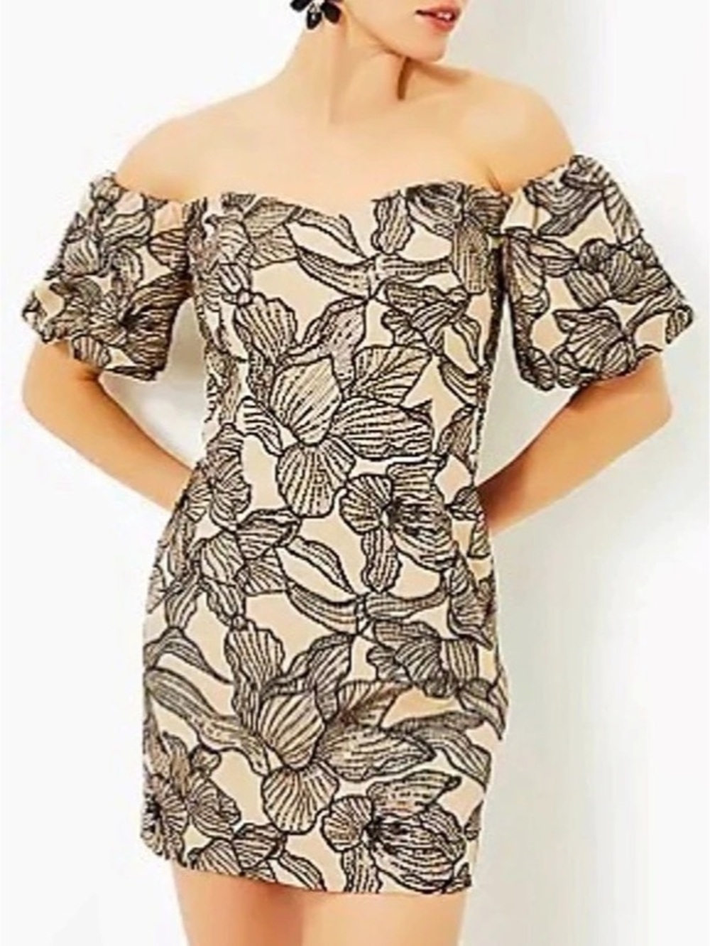 Lilly Pulitzer Uly Pulitizer Floral Mini Dress Floral Mini Dress in Brown &